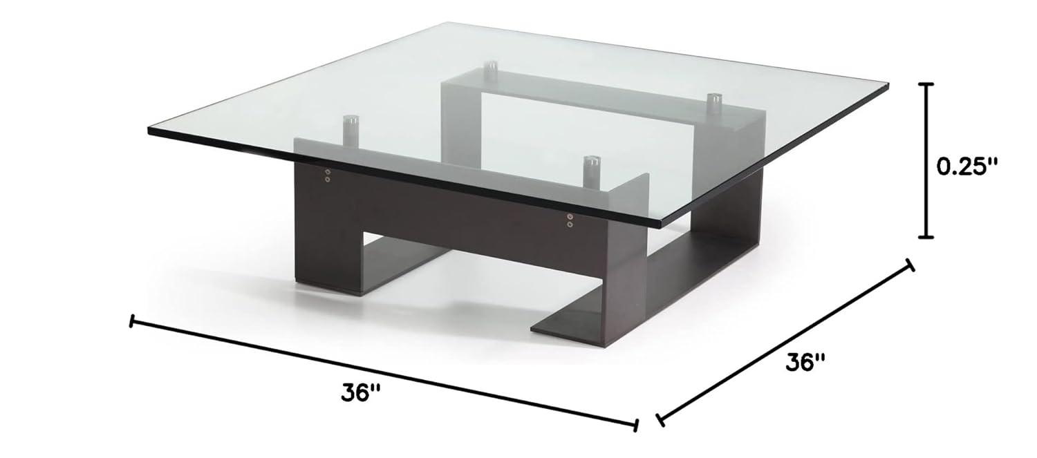 36 Inch Square Glass Table Top 1/4 Inch Thick Clear Tempered Glass With Flat Edge Polished