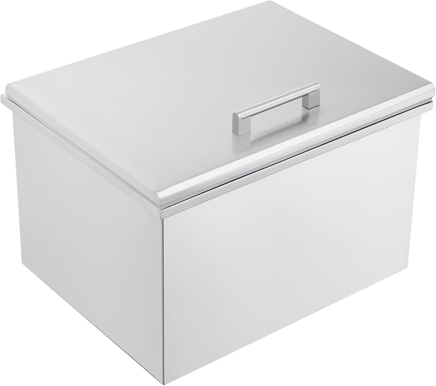 VEVOR 40Quart Drop in Ice Chest Ice Cooler Ice Bin Stainless Steel 20"x16"x14.6"