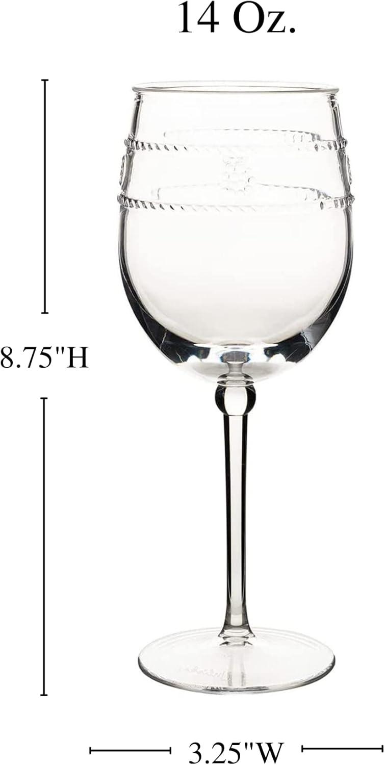 Isabella 14 oz Clear Acrylic Wine Glass with Twisted Cord Trim