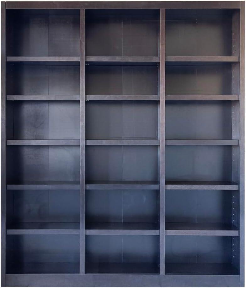 Winston Porter Aliette Triple Wide Wood Bookcase, 18 Bookshelf, 84 inch Tall Storage and Display Bookshelf for Home Office and Living Room