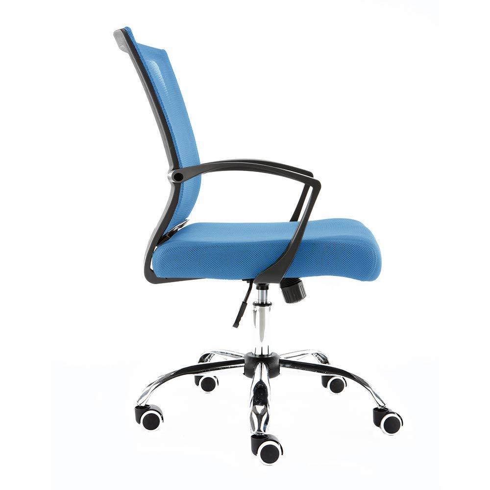 Modern Home Zuna Mid-Back Office Task Chair - Ergonomic Back Supporting Mesh Back Desk Chair (Black/Aqua)