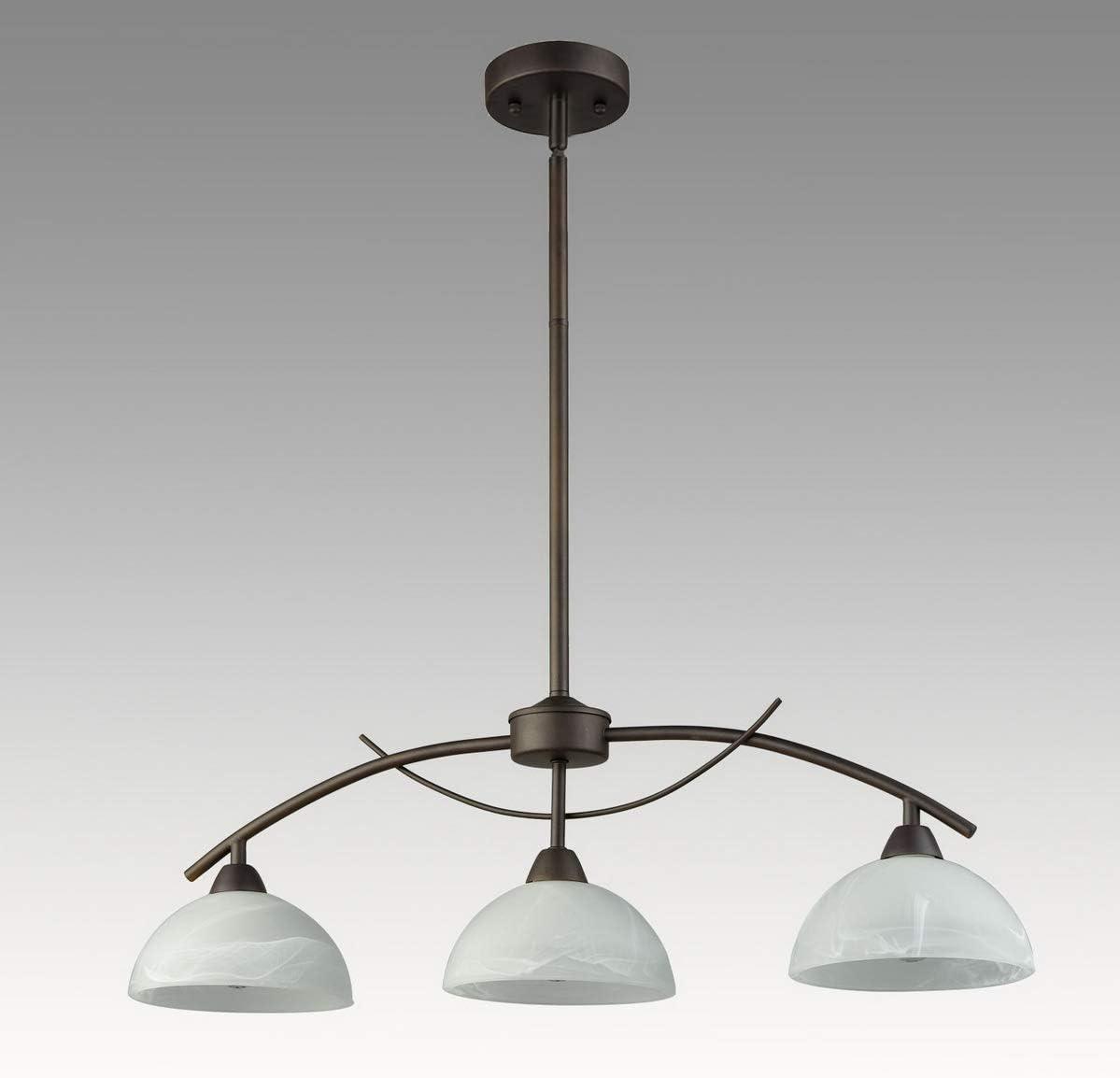 Dazhuan Vintage Frosted Glass Shade Pendant 3-Lights Chandelier Hanging Ceiling Lighting Fixtures