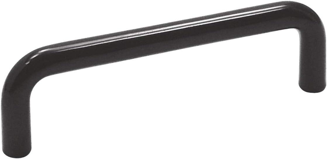 Black Polished Chrome Modern Cabinet Handle 3-1/2 Inch