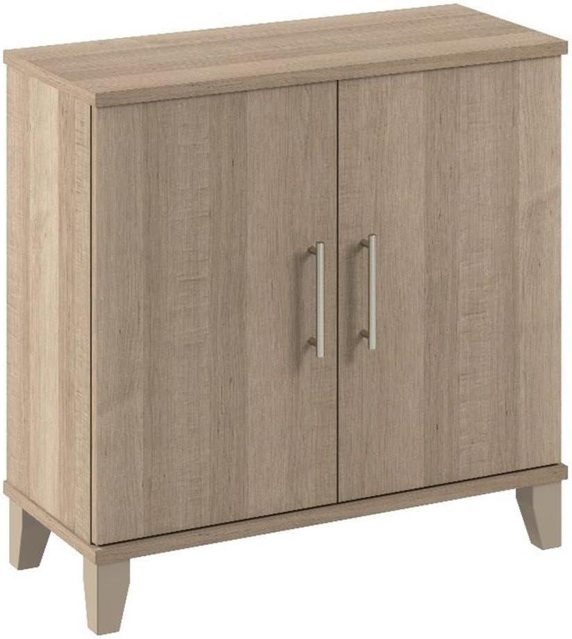 Ash Gray Small Freestanding Storage Cabinet with Adjustable Shelves