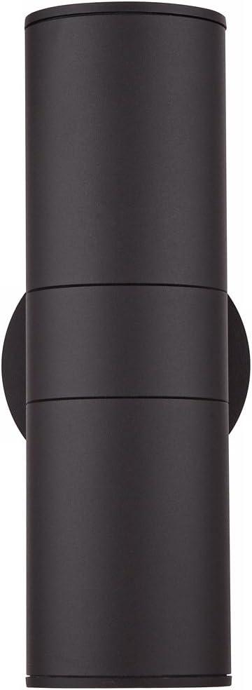 Possini Euro Design Ellis Modern Outdoor Wall Light Fixture Black Cylinder Up Down 11 3/4" for Post Exterior Light Barn Deck Post Light House Porch