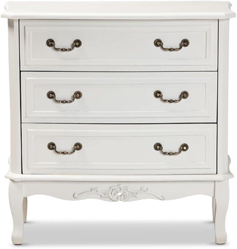 Baxton Studio Gabrielle Traditional French Country Provincial White-Finished 3-Drawer Wood Dresser