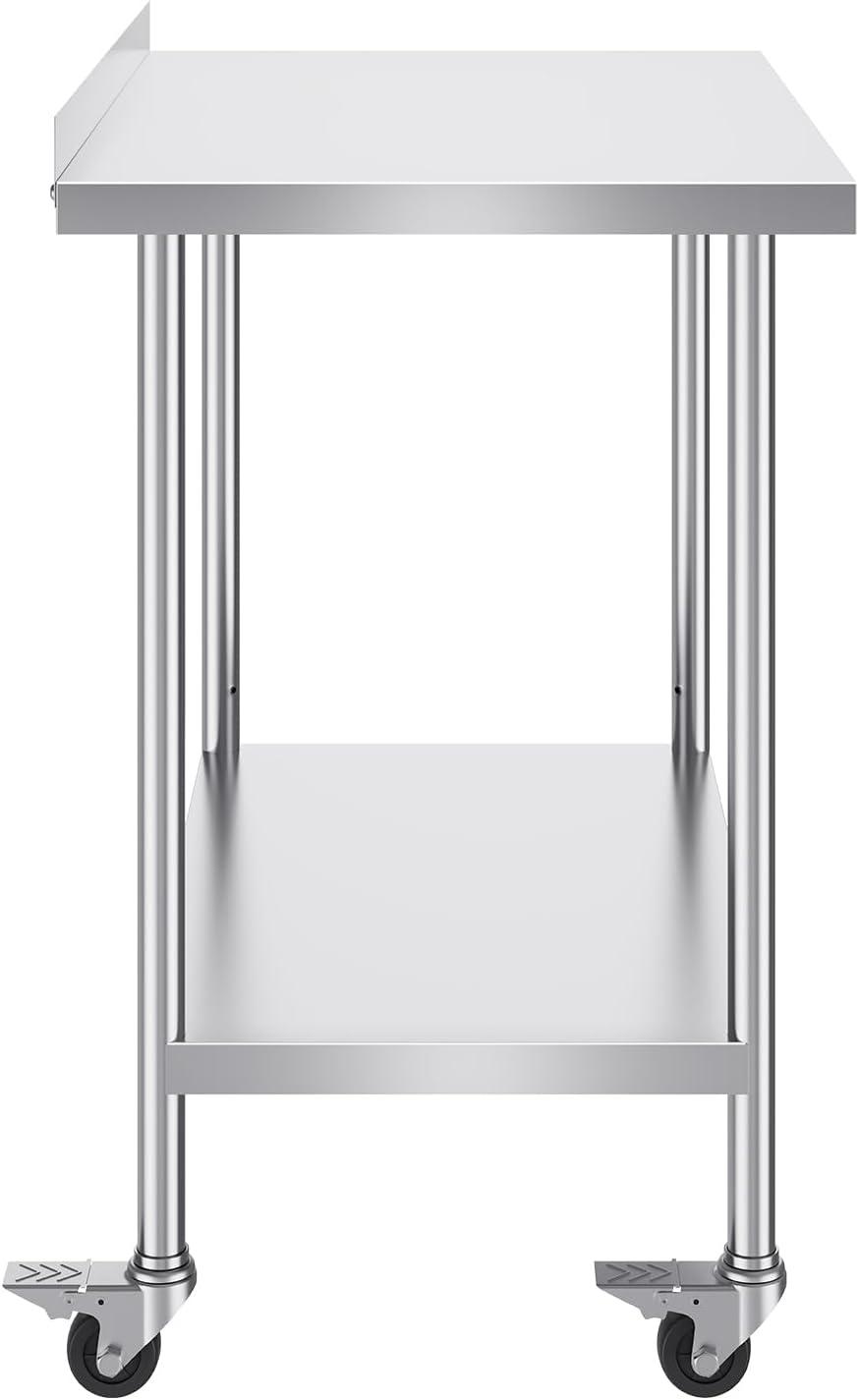 VEVOR VEVOR Stainless Steel 24'' W x 40'' H Adjustable Portable Work Table