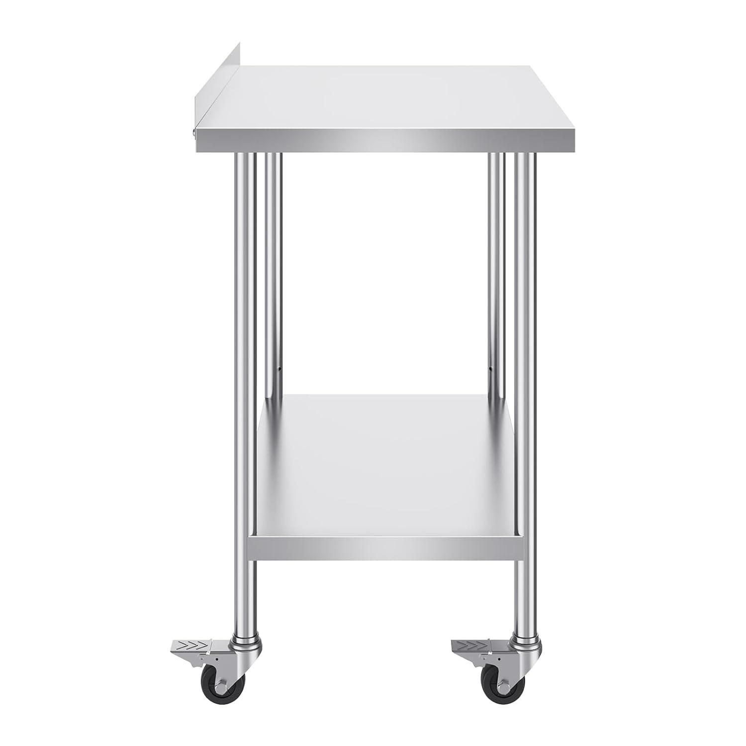 VEVOR VEVOR Stainless Steel 24'' W x 40'' H Adjustable Portable Work Table