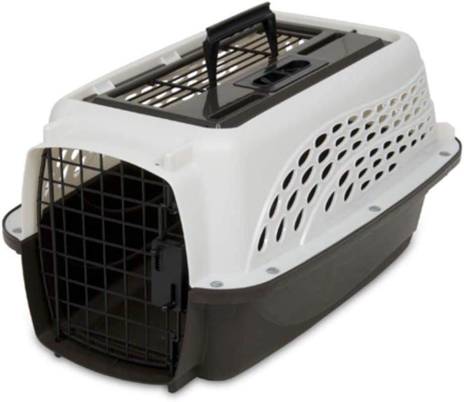 Petmate Two Door Top Load 19" Small Travel Pet Kennel Pet Carriers for Dogs Upto 10 lb, White