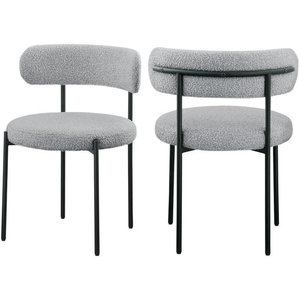 Meridian Furniture Beacon Silla de Comedor de Tela Boucle Gris