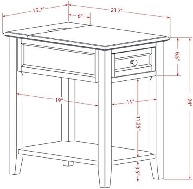 Denison Modern Wood Night Stand with 1 Mid Century Modern Drawers - White