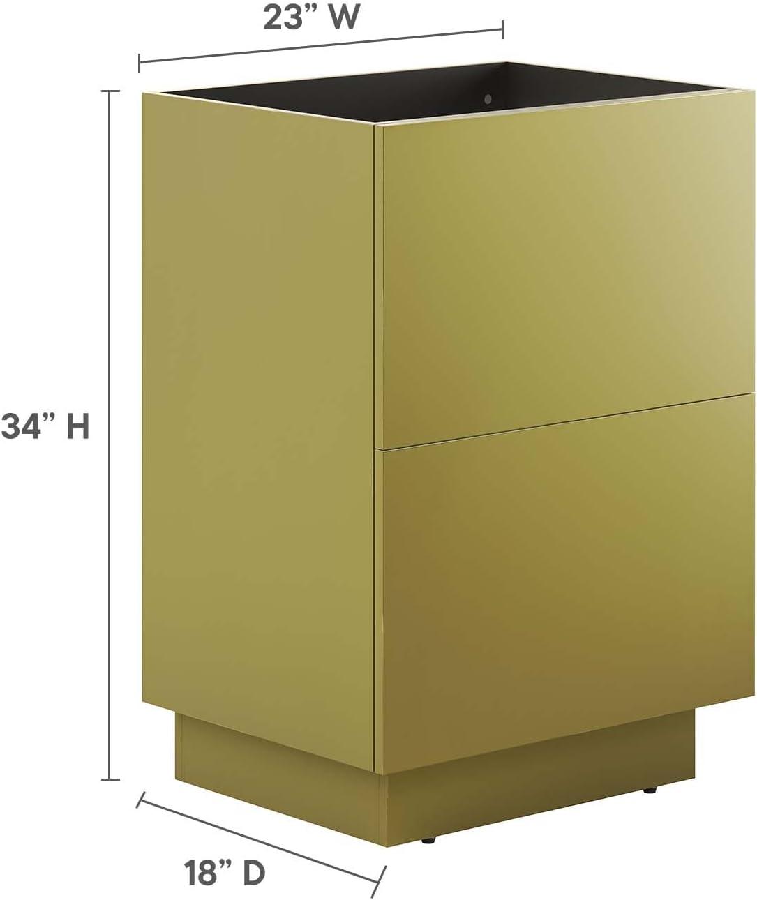 Modway Quantum 32" 	Bathroom Vanity Cabinet (Sink Basin Not Included) in Gold