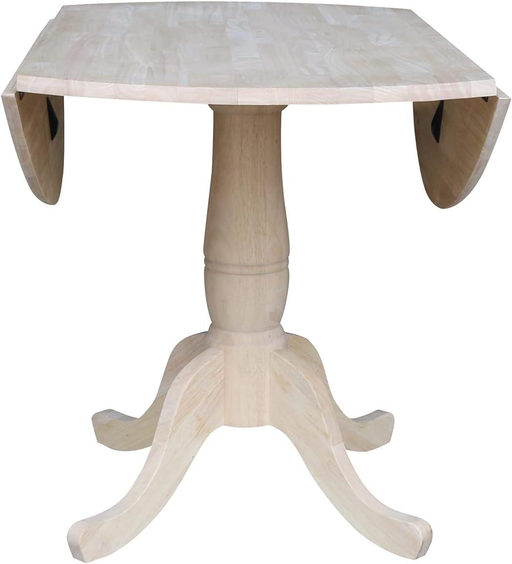 Timothy Round Drop Leaf Table - Unfinished - International Concepts