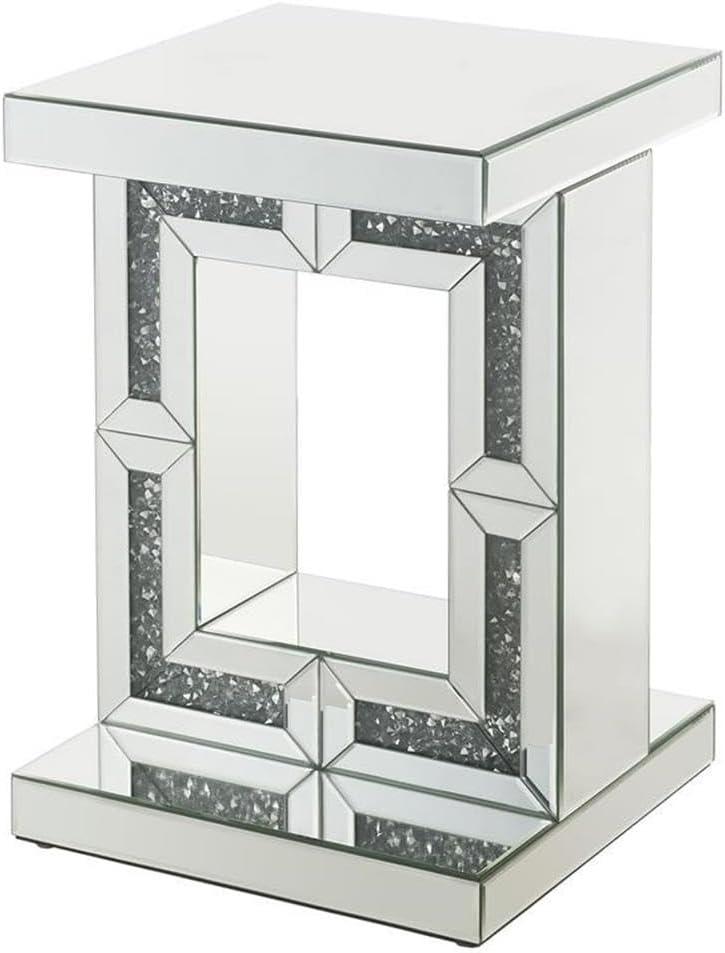 16" Noralie Accent Table Mirrored/Faux Diamonds - Acme Furniture