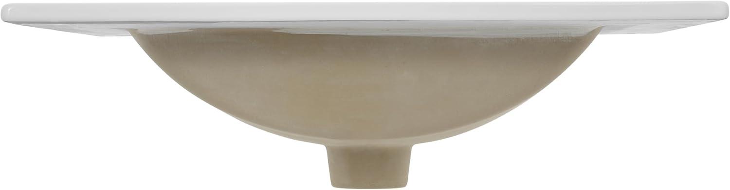 Ancillary 3-Hole 24" Classic Contemporary Rectangular Ceramic Single Sink Basin Vanity Top