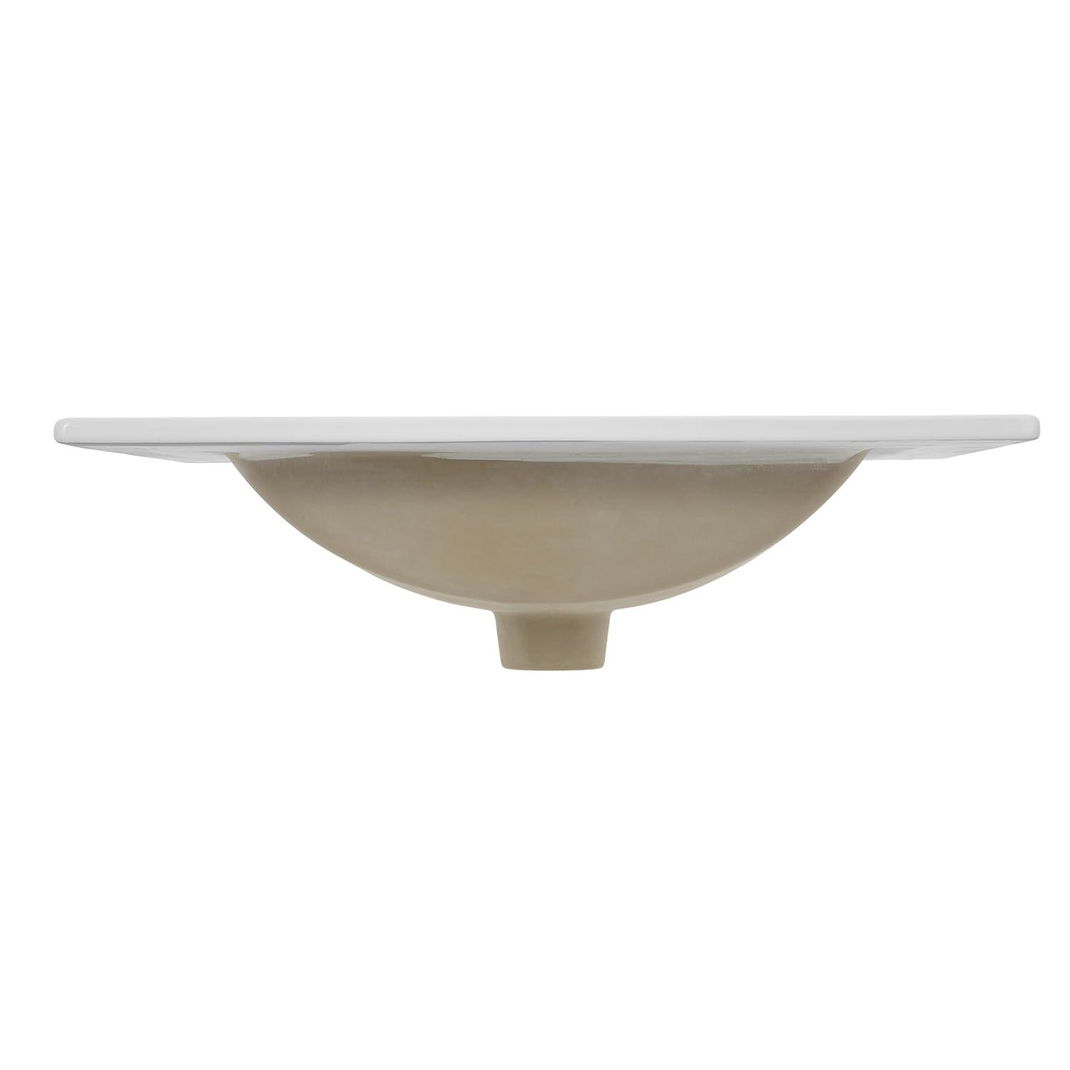 Ancillary 3-Hole 24" Classic Contemporary Rectangular Ceramic Single Sink Basin Vanity Top