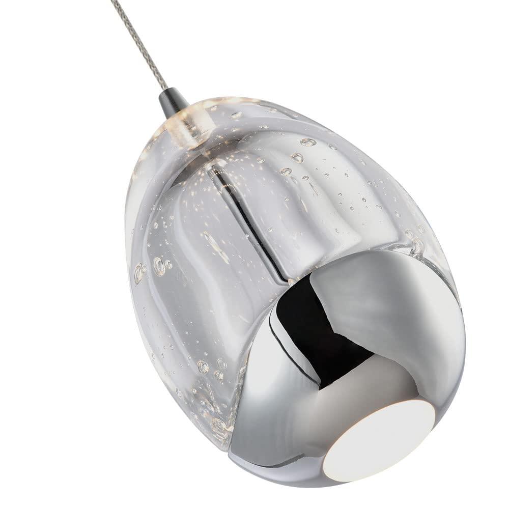 Venezia 3.5-in Integrated LED Height Adjustable ETL Certified Pendant Light with Glass Shade