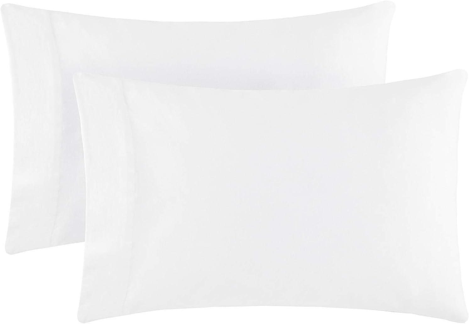 Mellanni Jersey Sheet Set 4 Piece 100% Cotton Deep Pocket Bed Sheets and Pillowcases, Queen, White