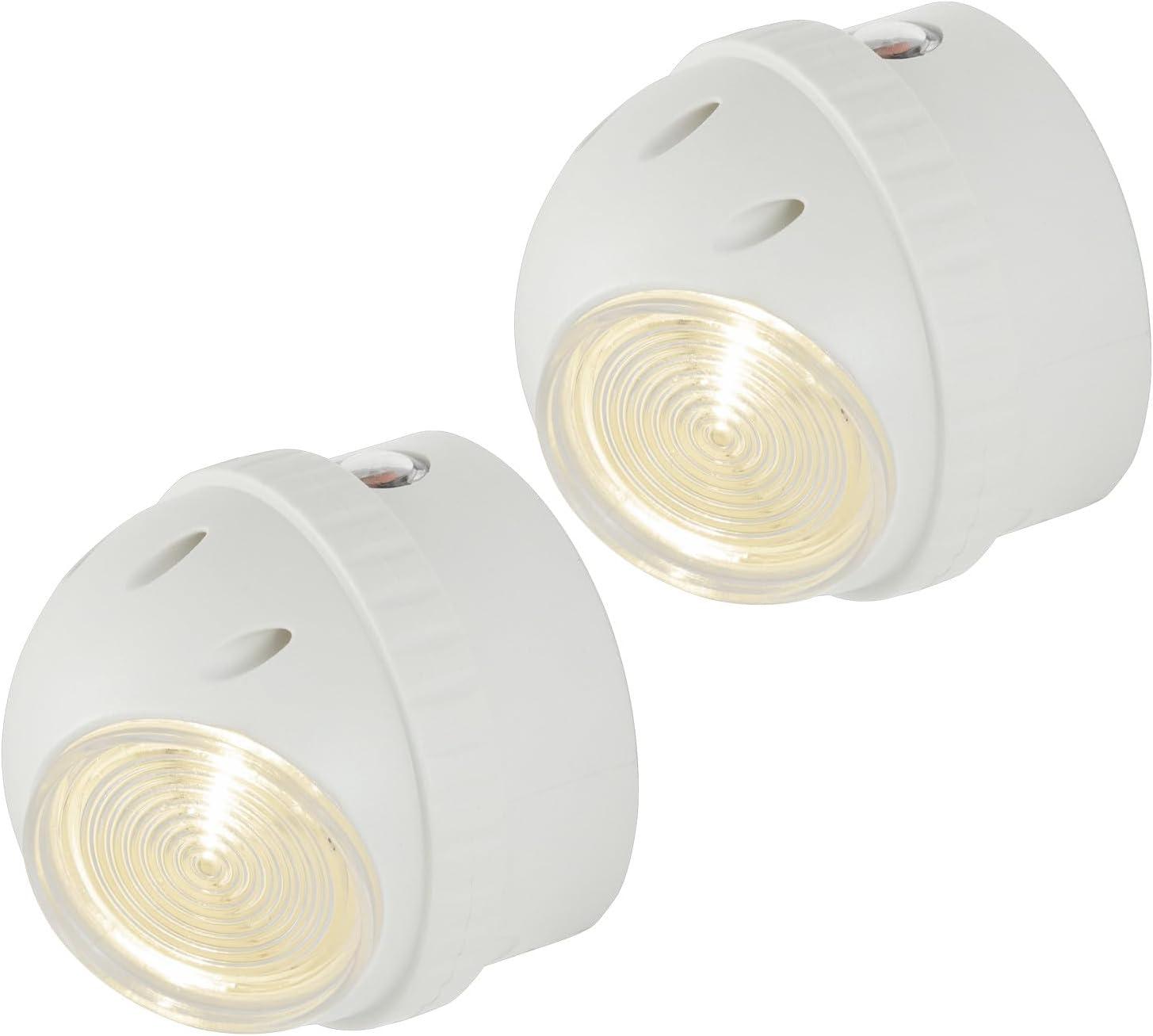 White Automatic LED Night Light with Motion Sensor, 2 Pack