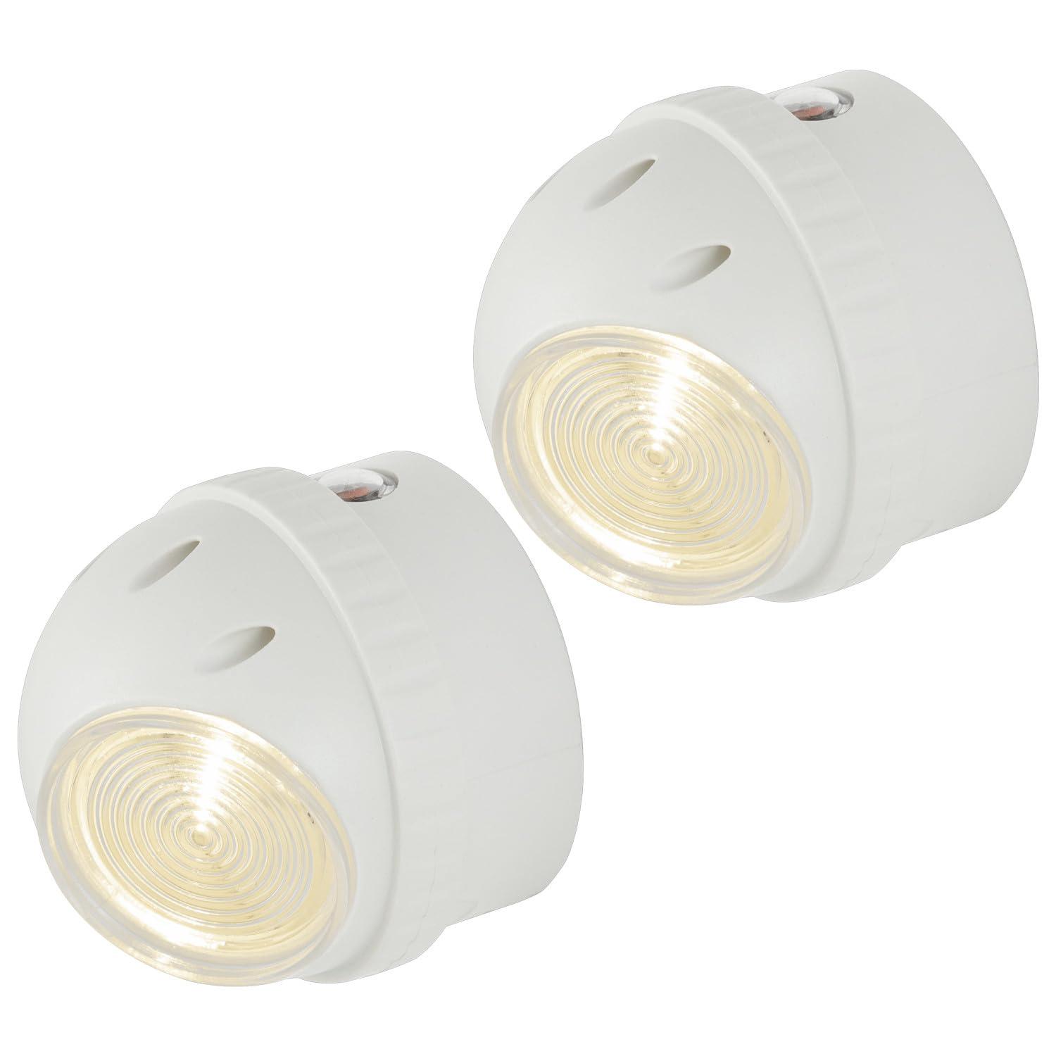 White Automatic LED Night Light with Motion Sensor, 2 Pack