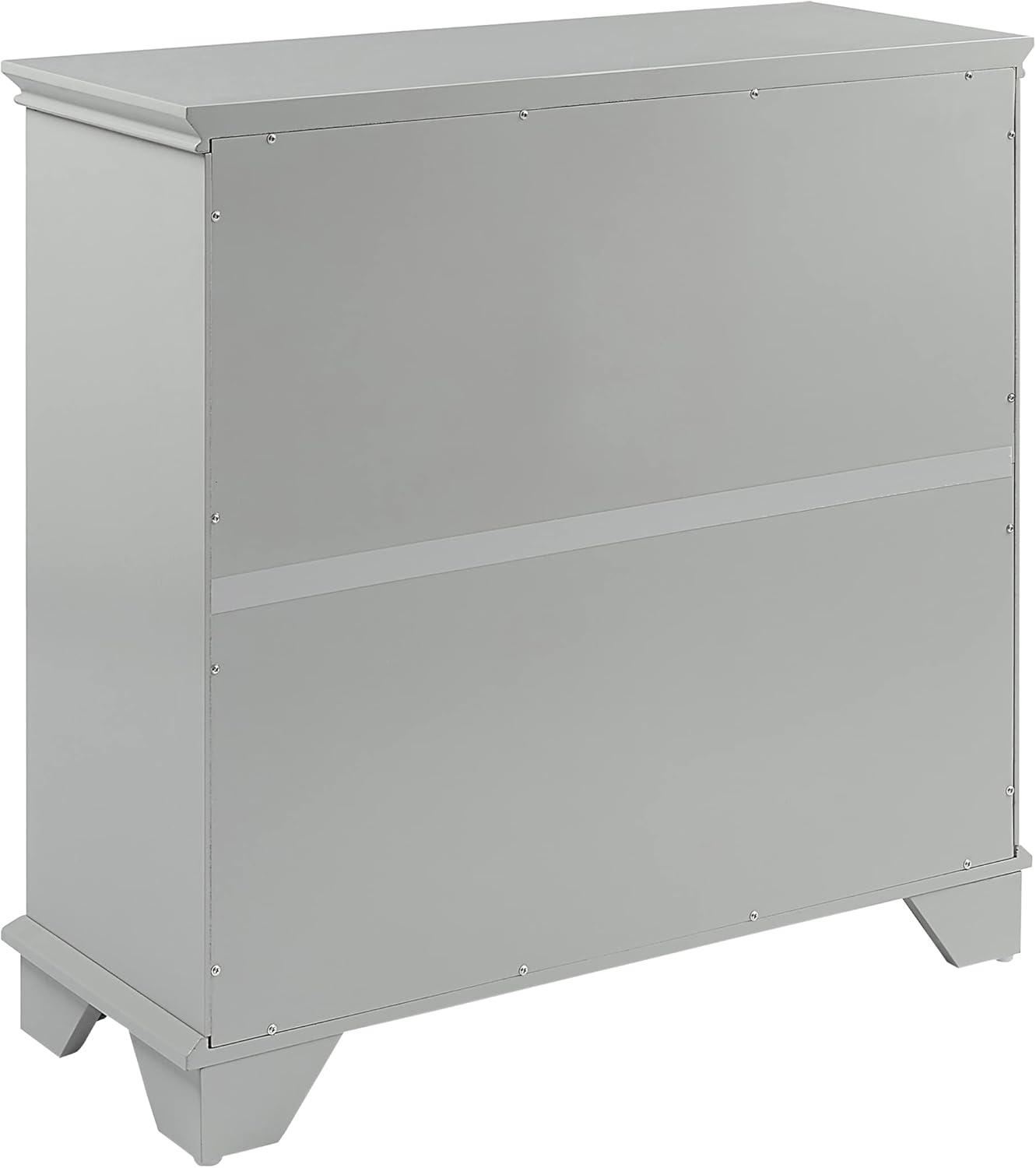 Gray Faux-Louvered Bathroom Storage Cabinet with Adjustable Shelves