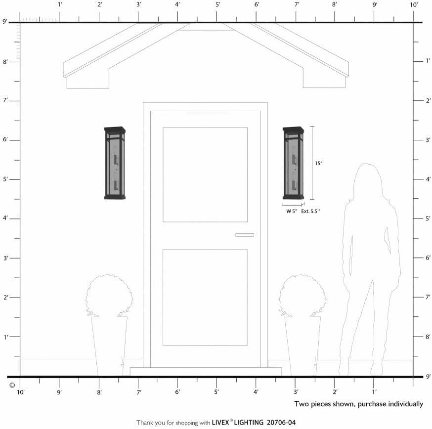 Hopewell Brushed Nickel 2-Light Outdoor Wall Lantern with Clear Glass