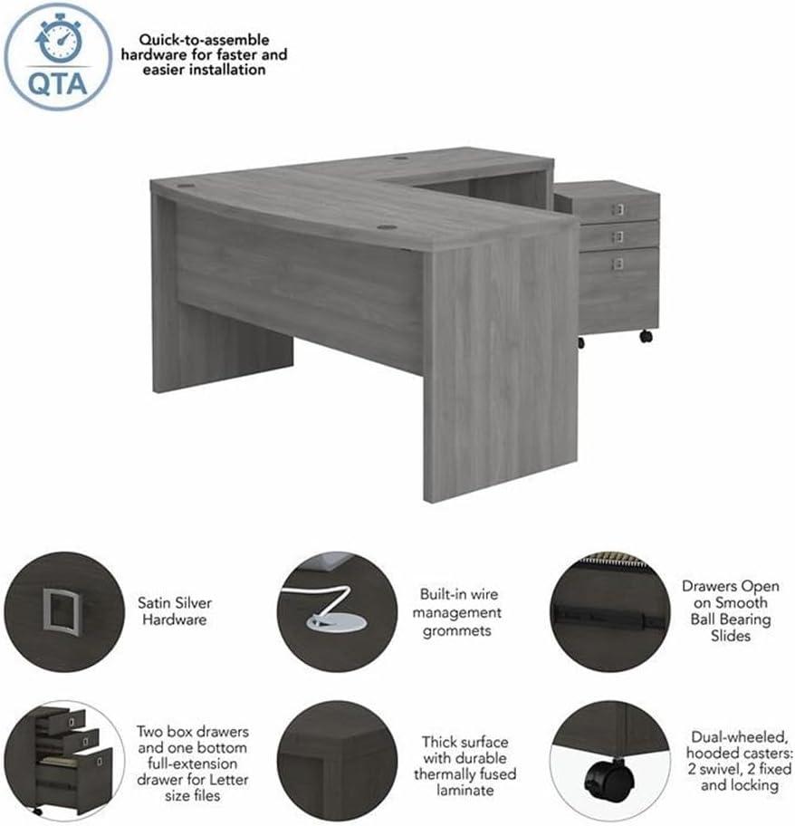 Bush Business Furniture Echo 3 L-Shaped Computer Desk Office Set