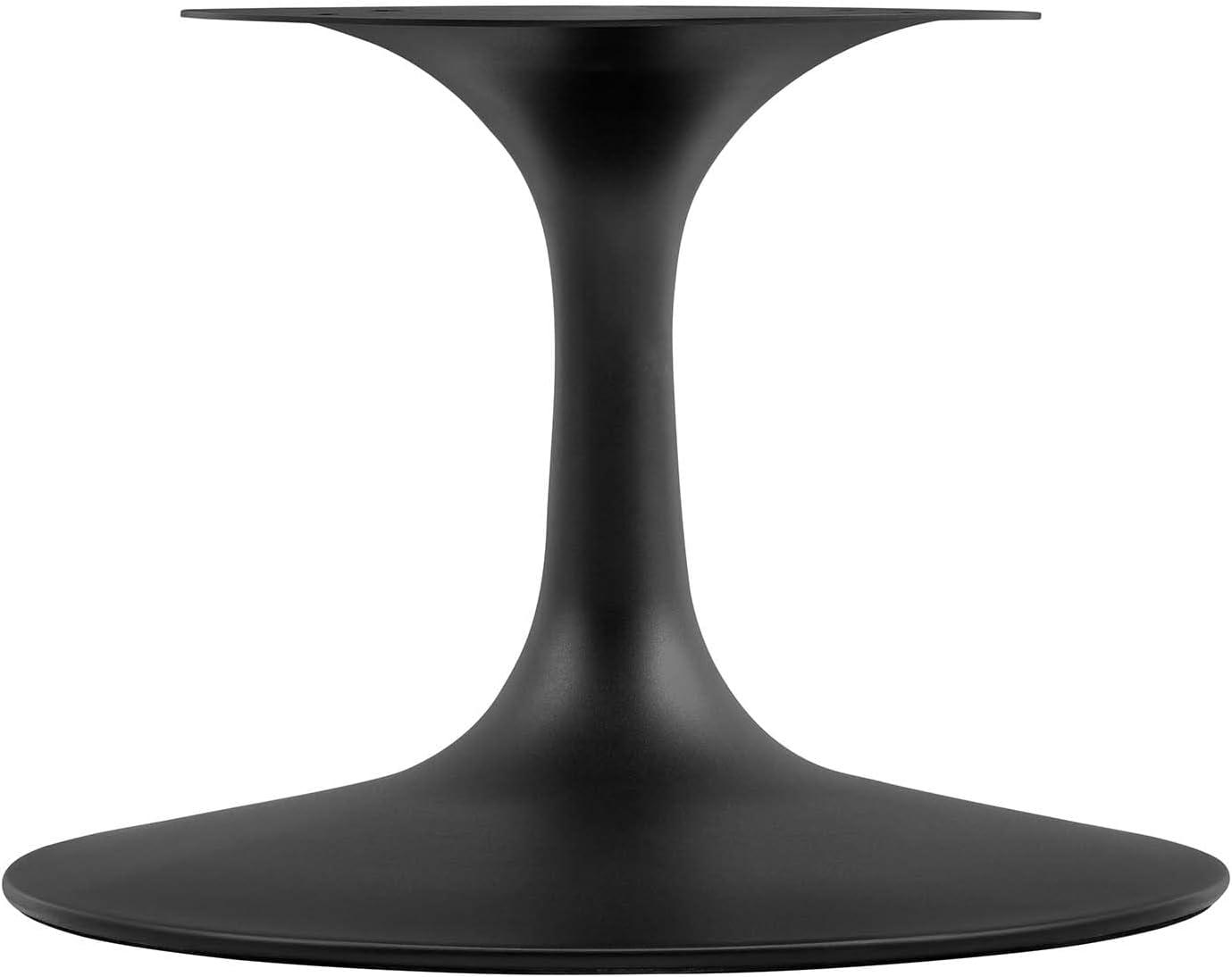 Modway Lippa 48" Oval Artificial Marble Coffee Table in Black White