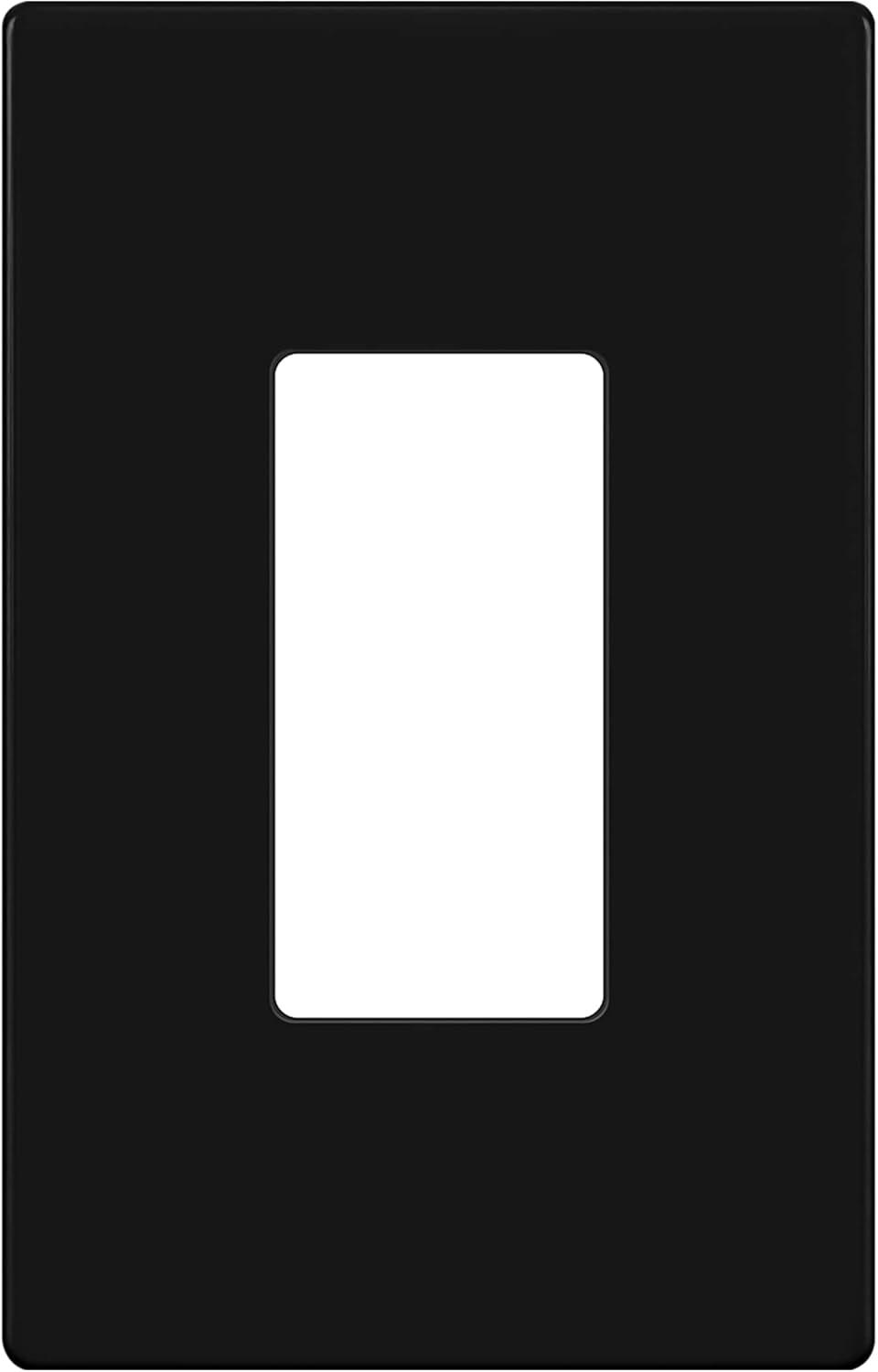 Black Medium Screwless Polycarbonate Wall Plate