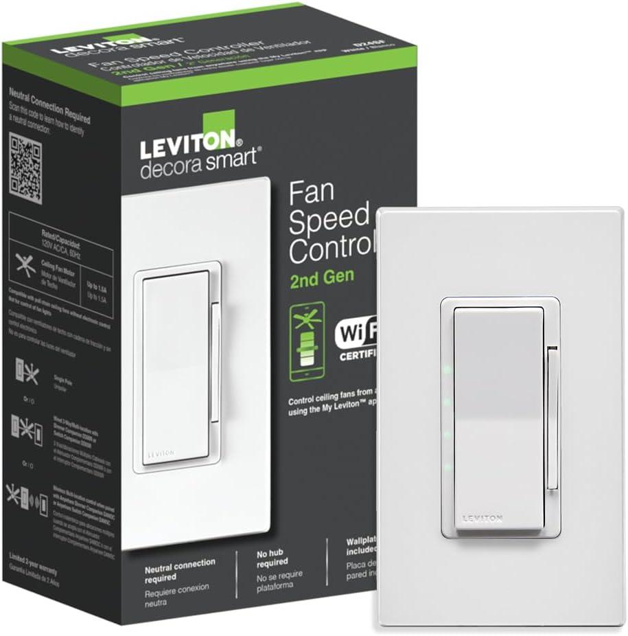 Leviton Decora Rocker Fan Control Switch White 1 pk