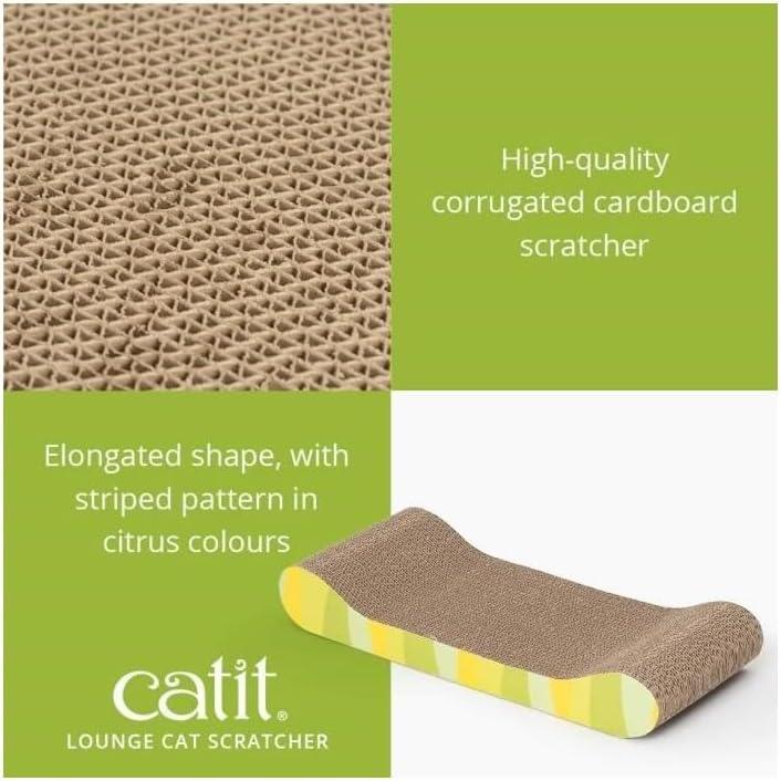 Catit Style Scratcher with Catnip Jungle-Stripe Lounge Cat Scratching Pad