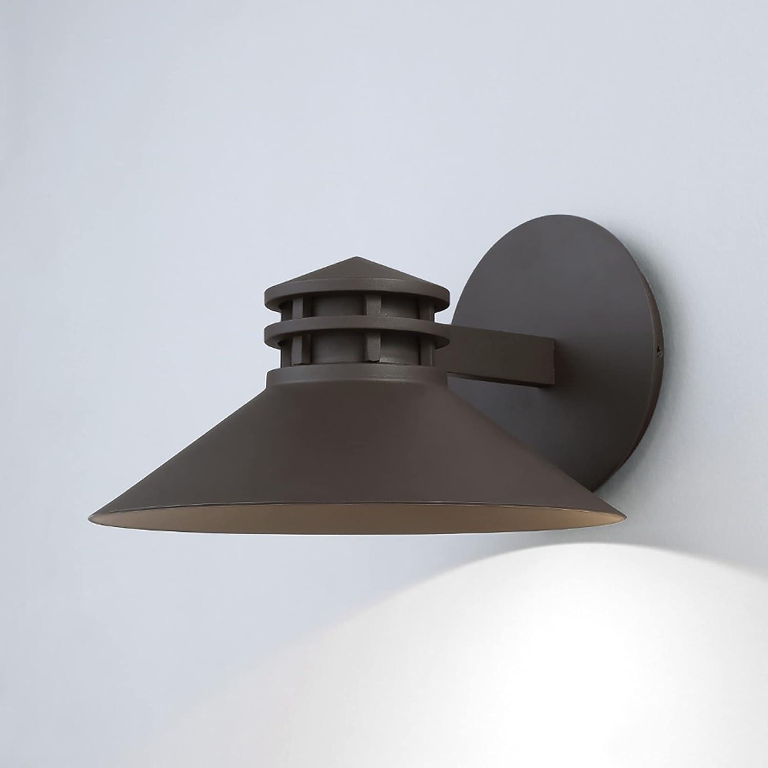 Sodor 1-Light Dimmable LED Outdoor Sconce in Bronze