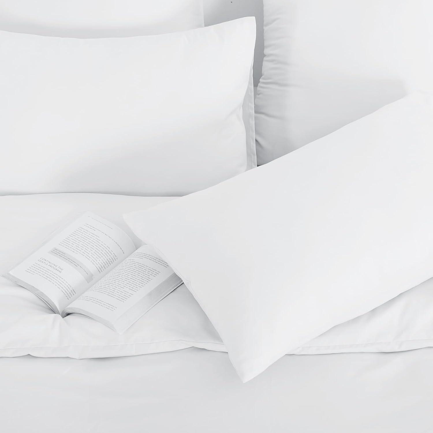 Queen Size Pillow Cases Set of 2 - White Queen Pillowcase 2 Pack with Envelope Closure, Soft Brushed Microfiber Bed Pillow Case Cover, 20x30 inches White Queen (20" x 30")