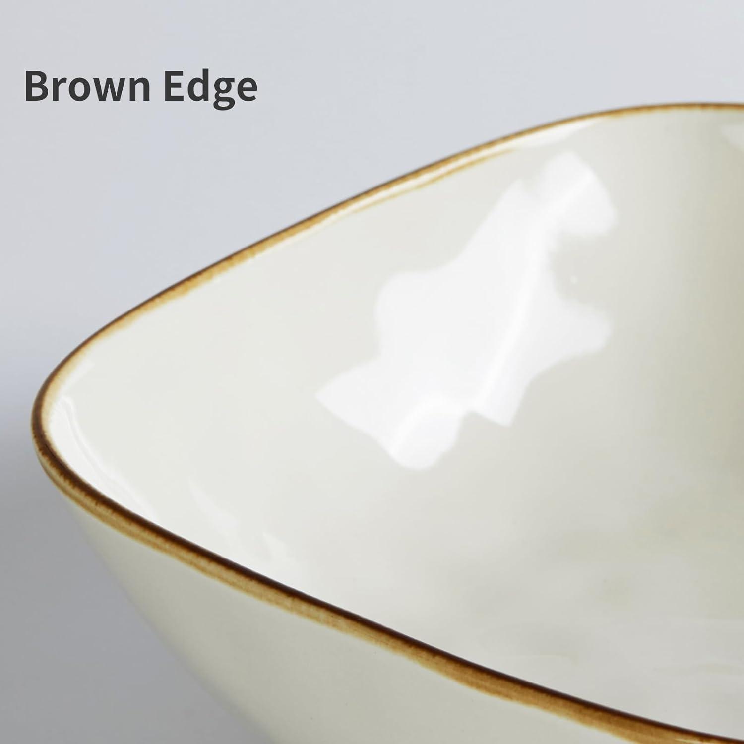 Famiware 8'' Stoneware Large Square Pasta Bowl (Set of 4)