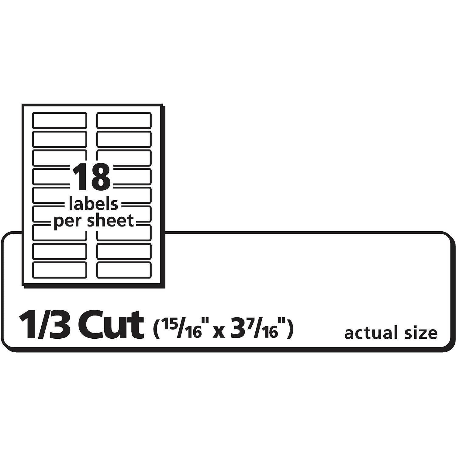 Avery Printable File Folder Labels, 15/16 x 3-7/16 Inches, White, Pack of 450
