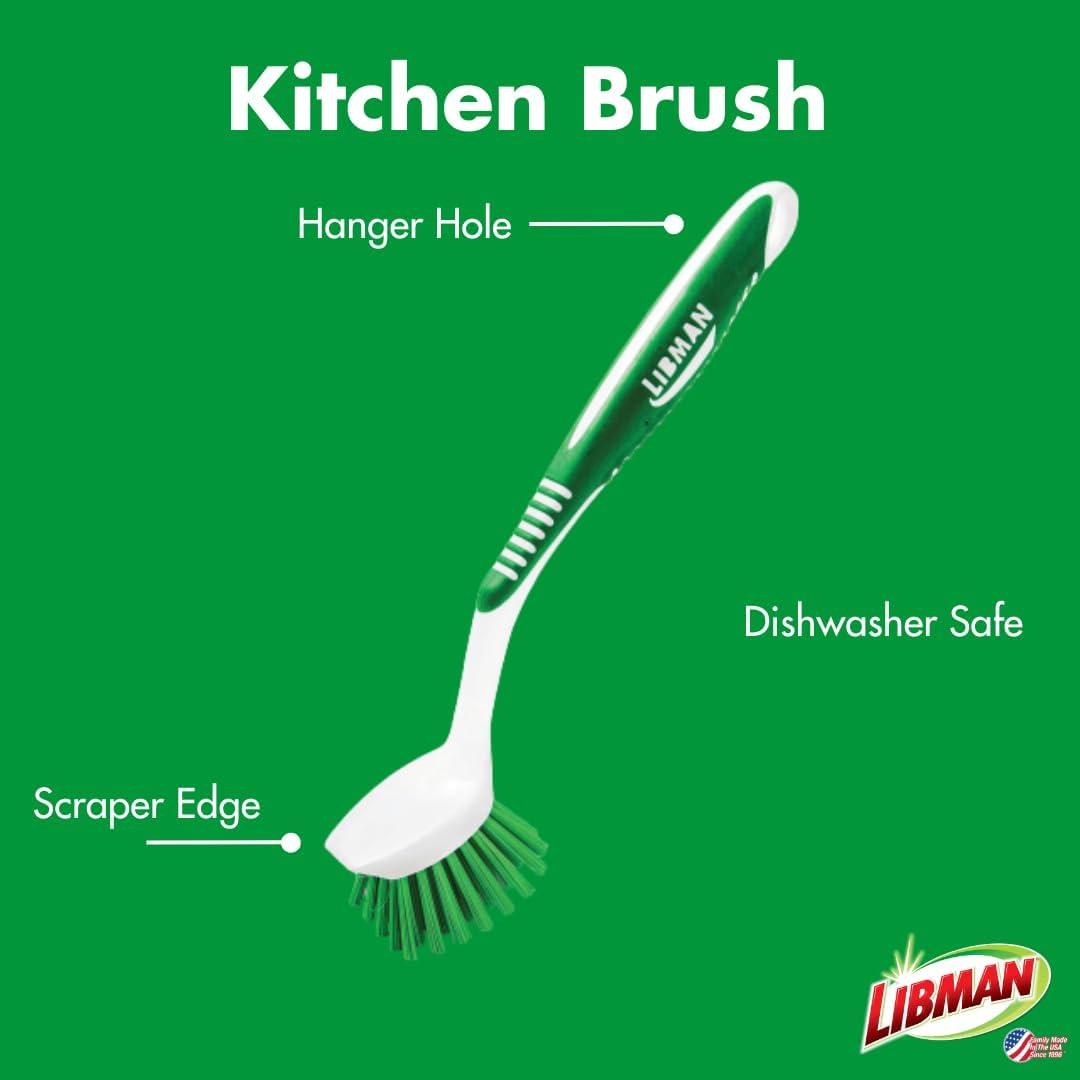 Libman Scrub Brush Kit | for Grout, Tile, Bathroom, Carpet, Kitchen, and Household Messes | Strong Fibers for Tough Cleaning