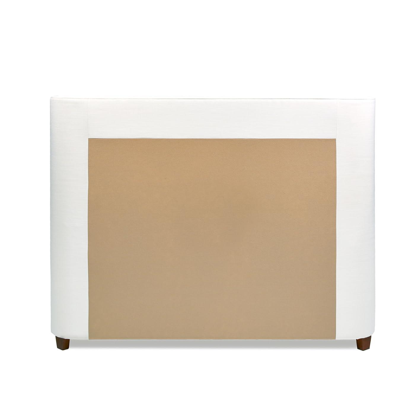 Jennifer Taylor Home Geneva Curved Wing Upholstered Platform Bed Frame, Queen, Antique White Polyester