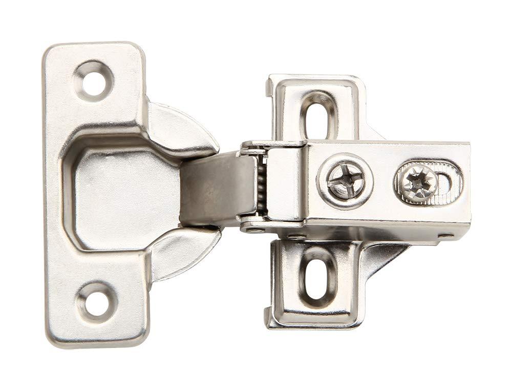 20 Pack - Silverline Face Frame Quiet Soft Close Cabinet Door Hinges, 1/2 Inch Overlay, with Built-in Metal Dampers, Strong Heavy Duty Steel for Kitchen Bathroom