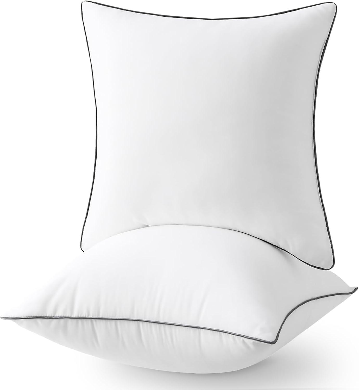 16 x 16 White Polyester Square Pillow Inserts Set of 2