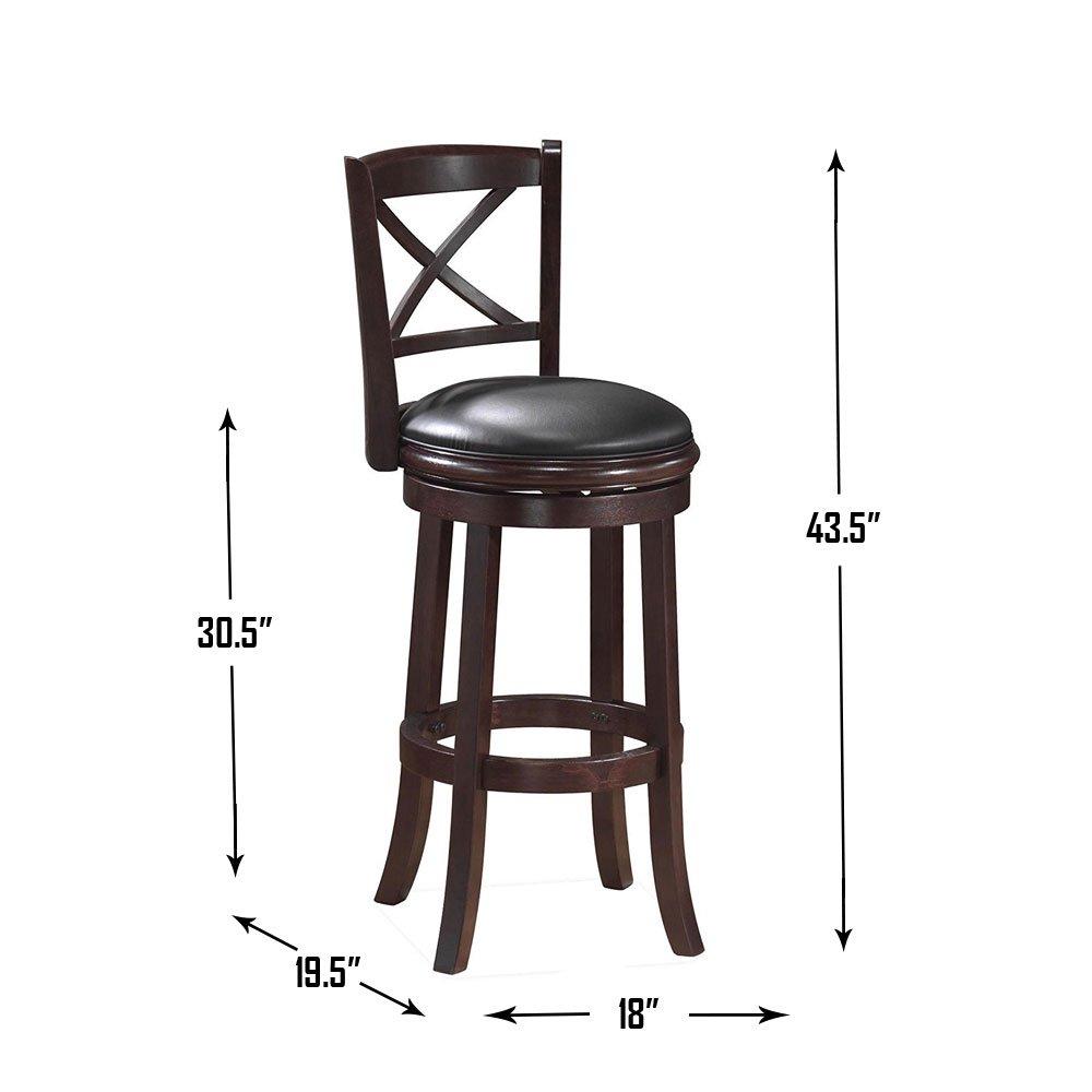 29" Kyoto Wood Composite Barstool Cherry - Boraam: Rubberwood Frame, Faux Leather, High-Density Foam