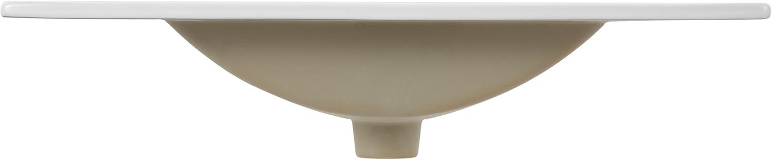 White Ceramic 30" Rectangular Single Sink Vanity Top