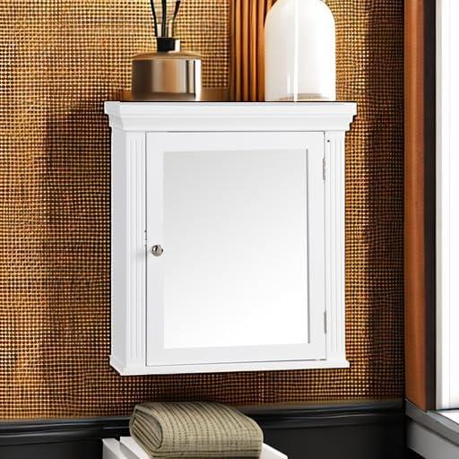 Chestnut Medicine Wall Cabinet White - Elegant Home Fashions: Teamson Home, Chrome Hardware, Adjustable Shelf