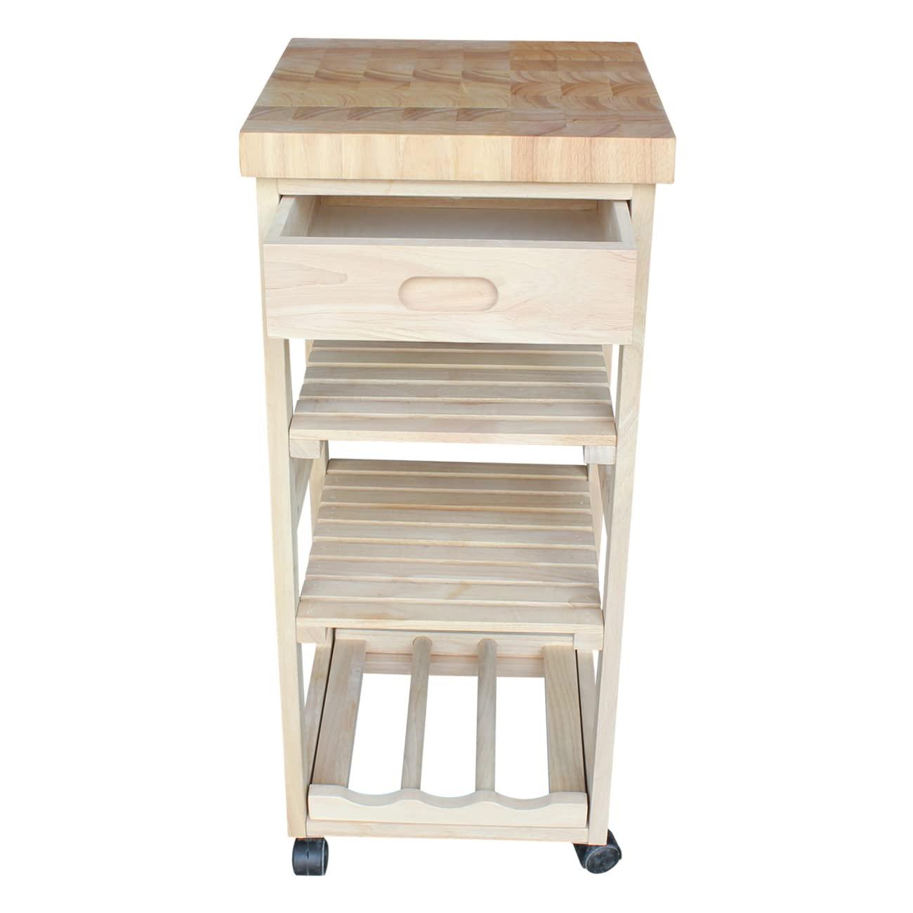 Ashley Kitchen Trolley - Unfinished - International Concepts