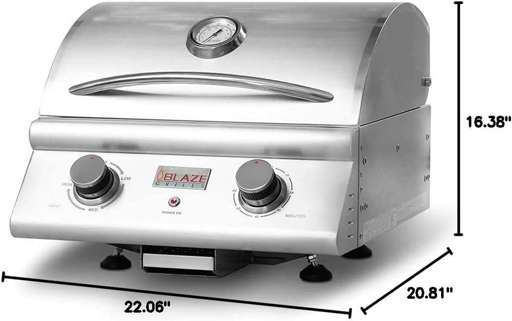 Blaze 21-Inch Stainless Steel Electric Grill with Timer