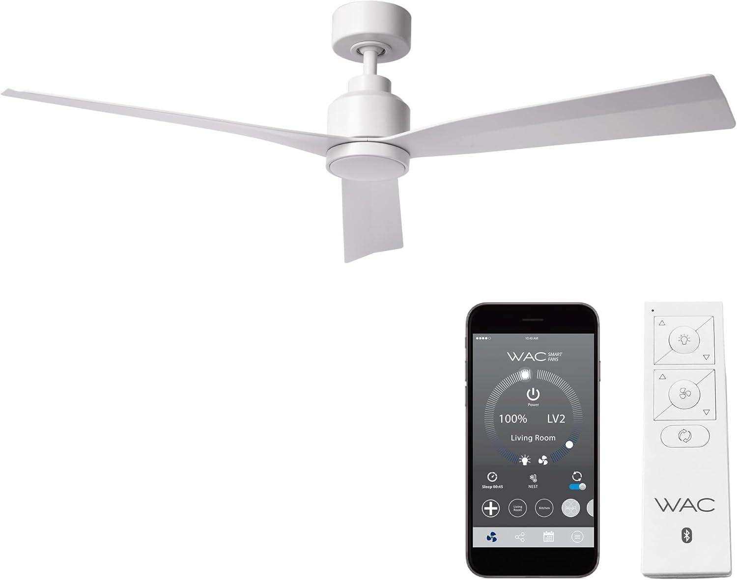 52" Smart Home Compatible 3 Blade Smart Ceiling Fan with Remote