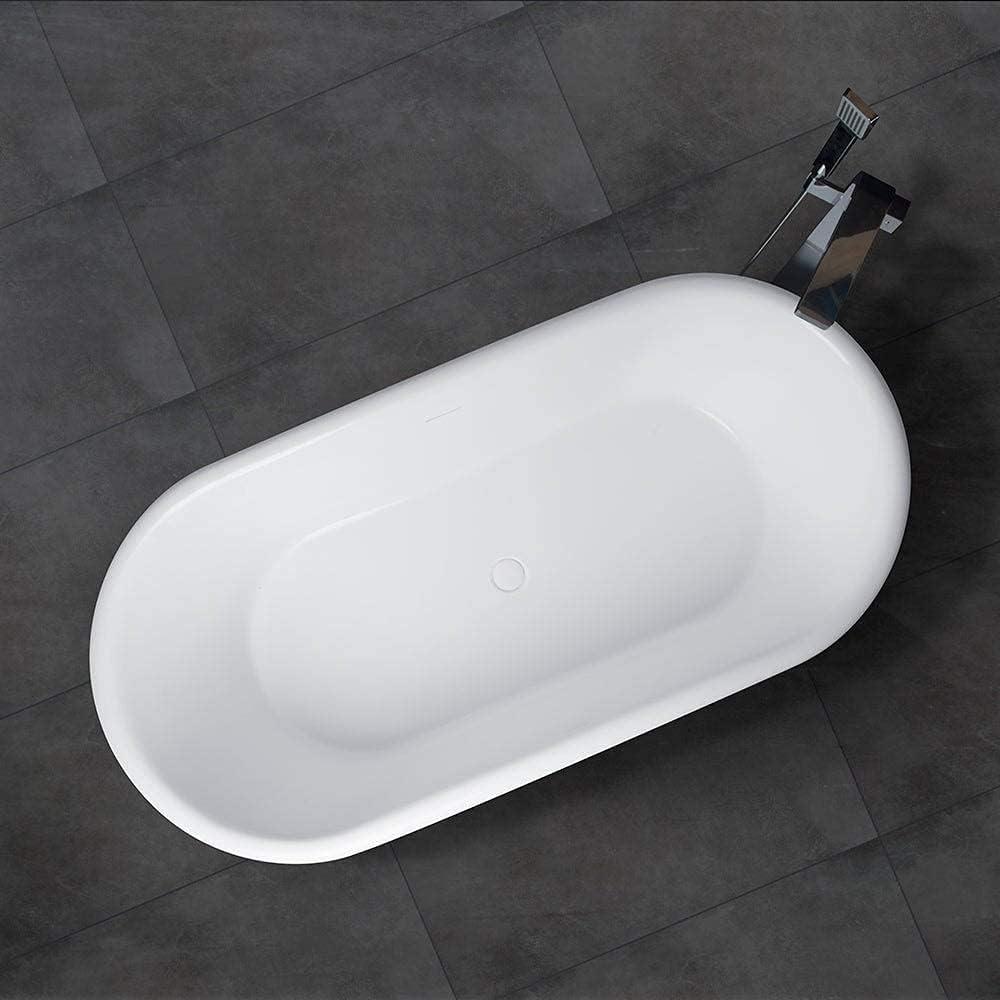 67'' White Acrylic Freestanding Oval Soaking Bathtub