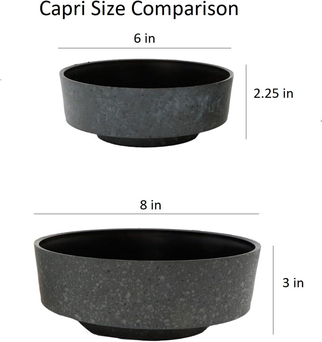 The HC Companies 8 Inch Capri Bowl Indoor Succulent Planter Pot, Grey