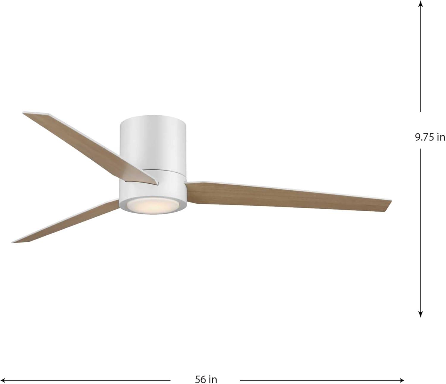 Braden 56'' Polished Chrome 3-Blade Hugger Ceiling Fan with LED Light