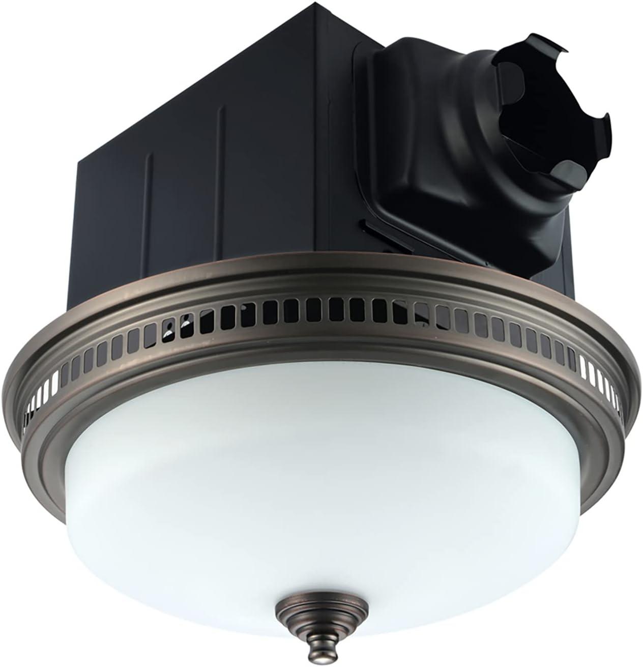 Akicon 1.5-Sones 110-CFM Oil-Rubbed Bronze Decorative Lighted Bathroom fan