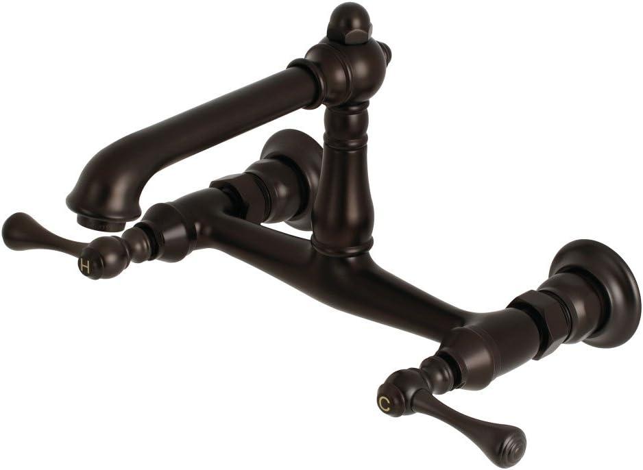 Kingston Brass KS7245BL Kingston Brass English Country Two-Handle 2-Hole Wall Mount Bathroom Faucet